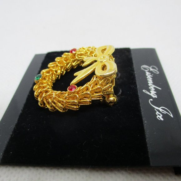 Eisenberg Christmas Wreath Brooch Eisenberg Rhinestone Christmas Wreath Brooch - Picture 7 of 14
